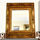 D21. Gilt mirror over fire place. 27”h x 29”w - $95 